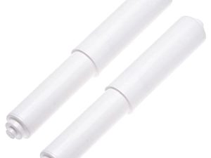 2 Pack - White Toilet Paper Holder Spring Loaded Roller Replacement