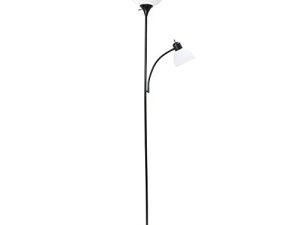 Simple Designs LF2000-BLK Mother-Daughter Floor Lamp with Reading Light