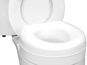 HealthSmart Raised Toilet Seat Riser That Fits Most Standard Bowls for Enhanced Comfort and Elevation with Slip Resistant Pads