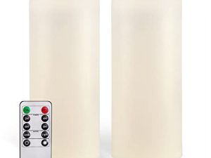 Homemory 10" x 4" Large Waterproof Outdoor Flameless Candles with Remote Control and Timer