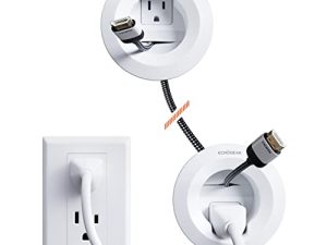 ECHOGEAR in-Wall Cable Management Kit - Includes Power & Low Voltage Cable Management - Hide TV Wires When Mounting A TV - Includes Hole Saw Drill Attachment for Easy Install