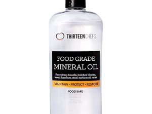 Thirteen Chefs Mineral Oil - 12oz Food Grade Conditioner for Wood Cutting Board