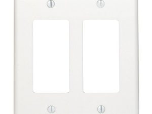 Leviton 80409-W 2-Gang Decora/GFCI Device Wallplate