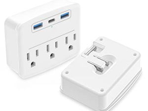 Cruise Power Strip 2 PC Foldable Non Surge Protector with USB C Outlets 3.4A Total
