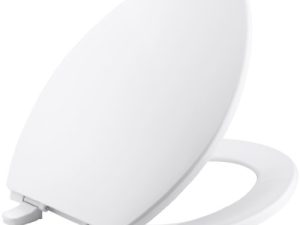 Kohler K-4774-0 Brevia Elongated White Toilet Seatwith Quick-Release Hinges And Quick-Attach Hardware For Easy Clean