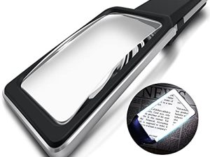 4X Large Magnifying Glass with [10 Anti-Glare & Fully Dimmable LEDs]-Evenly Lit Viewing Area-The Best Lighted Magnifier for Reading Small Fonts