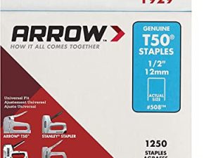Arrow 508 Heavy Duty T50 1/2-Inch Staples for Upholstery