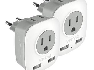 [2-Pack] European Travel Plug Adapter