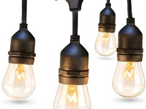 addlon 48 FT Outdoor String Lights Commercial Grade Weatherproof Strand