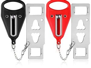 Portable Door Lock-2 Pack Solid Heavy Duty Extra Lock for Additional Privacy and Safety in Hotel