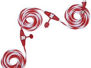 DEWENWILS 25 FT Candy Cane Outdoor Christmas Extension Cord with Multiple Spaced Outlets Plugs