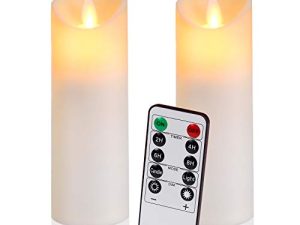 Aignis Flickering Flameless Candles with 10-Key Timer Remote