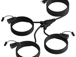 DEWENWILS Outdoor Extension Cord 1 to 3 Splitter
