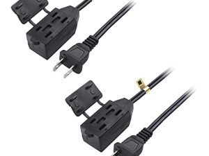 Cable Matters 2-Pack 16 AWG 2 Prong Extension Cord 3 ft