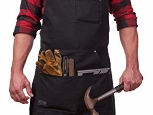 Hudson Durable Goods - Waxed Canvas Apron - Black Apron for Men and Women - With Pockets & Crossback