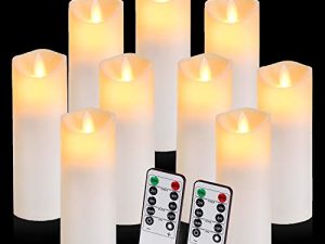 Aignis Flickering Flameless Candles with 10-Key Timer Remote