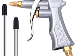 JASTIND Industrial Air Blow Gun with Brass Adjustable Air Flow Nozzle and 2 Steel Air flow Extension
