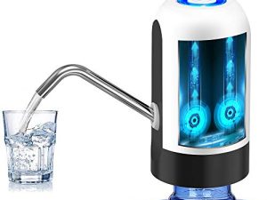 Myvision Water Bottle Pump 5 Gallon Water Bottle Dispenser USB Charging Automatic Drinking Water Pump Portable Electric Water Dispenser Water Bottle Switch (White)