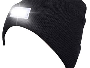 SnowCinda Unisex 5 LED Knitted Flashlight Beanie Hat/Cap for Hunting