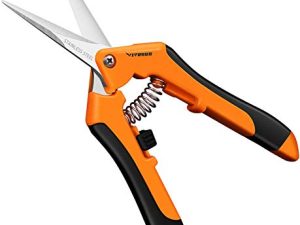 VIVOSUN 6.5 Inch Gardening Scissors Hand Pruner Pruning Shear with Straight Stainless Steel Blades Orange 1-Pack