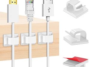 Adhesive Cable Clips White (60 PCS)