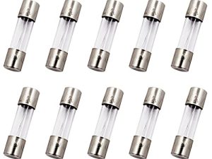 SIXQJZML 10 Pack F5AL Fast-Blow Fuse 5A 5amp 125V Glass Fuses 0.2 x 0.78 Inch / 5 x 20 mm (125Volt) (F5A)
