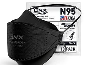 BNX N95 Mask Black NIOSH Certified MADE IN USA Particulate Respirator Protective Face Mask
