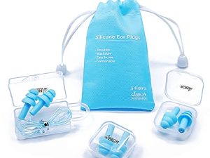 ANBOW Ear Plugs for Sleeping Noise Cancelling. Reusable Silicone Earplugs. Custom Fit - Noise Reduction for Sleeping