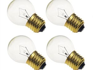 Jslinter 40 watt Appliance Oven Light Bulb - High Temp - 120v Clear - 415 Lumens - E26/E27 Medium Brass Base - G45 4-Pack