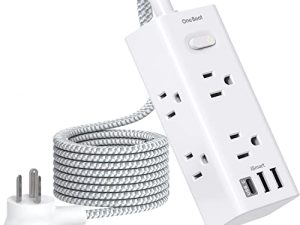 Power Strip Surge Protector - 6 Widely Outlets with 3 USB Ports (1 USB C)