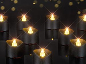 Homemory 12-Pack Black Tea Lights Candles Battery Operated