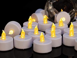 Battery Operated Tea Lights Candles: 100 Pack Realistic and Bright Flickering Holiday Gift Flameless Candles LED Electric Tea Candles for Seasonal & Festival Party Home Decoration (Warm Yellow)