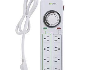 BN-LINK 8 Outlet Surge Protector with Mechanical Timer (4 Outlets Timed