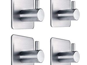 Adhesive Hooks Heavy Duty Wall Hooks Waterproof Stainless Steel Hooks for Hanging Coat