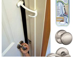 DOOR MONKEY Child Proof Door Lock & Pinch Guard - For Door Knobs & Lever Handles - Easy to Install - No Tools or Tape Required - Baby Safety Door Lock For Kids - Very Portable - Great for Dogs & Cats
