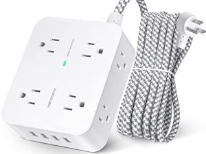 Surge Protector Power Strip - 8 Widely Outlets with 4 USB Charging Ports
