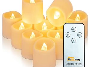 Homemory 12Pack Timer Remote Control Flameless LED Votive Candles