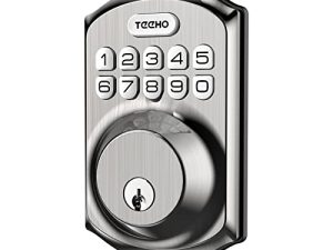 TEEHO TE001 Keyless Entry Door Lock with Keypad - Smart Deadbolt Lock - Front Door Lock with 2 Keys - Auto Lock - Easy Installation - Satin Nickel