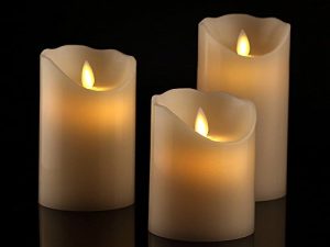 Antizer Flameless Candles 4" 5" 6" Set of 3 Ivory Dripless Real Wax Pillars Include Realistic Dancing LED Flames and 10-Key Remote Control with 24-Hour Timer Function 400+ Hours by 2 AA Batteries