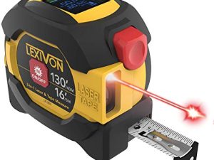 LEXIVON 2 in 1 Digital Laser Tape Measure | 130ft/40m Laser Distance Meter Display On Backlit LCD Screen with 16ft/5m AutoLock Measuring Tape | Ft/Inch/Fractions/M/mm(LX-201)