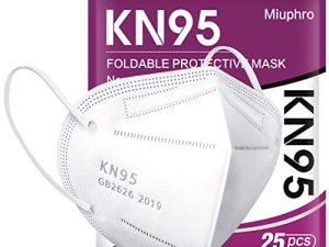 KN95 Disposable Face Mask 25 Pack - Miuphro 5-Ply Breathable Safety Masks Against PM2.5