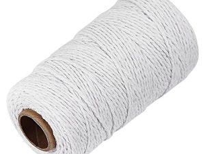 White Cotton Butchers Twine String - Ohtomber 328 Feet 2MM Twine for Crafts