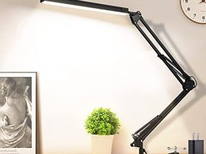 LED Desk Lamp with Clamp and Round Base