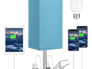 Bedside Lamp with USB Port and Outlet