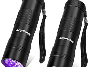 morpilot Blacklight Flashlights uv Flashlight: 12 Led 395nm 2 Pcs Black Light Flashlight Mini