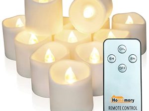 Homemory 12Pack Timer Remote Control Flameless LED Votive Candles