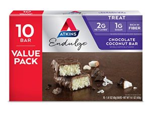 Atkins Endulge Treat Chocolate Coconut Bar. Rich Coconut & Decadent Chocolate. Keto-Friendly. Value Pack (10 Bars)
