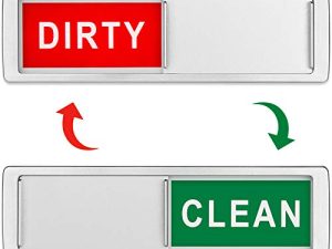 Dishwasher Magnet Clean Dirty Sign Shutter Only Changes When You Push It Non-Scratching Strong Magnet or 3M Adhesive Options Indicator Tells Whether Dishes are Clean or Dirty (Silver)