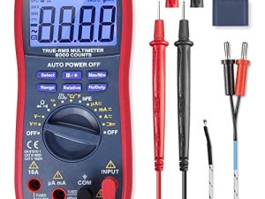 AstroAI Digital Multimeter TRMS 6000 Counts Volt Meter Ohmmeter Auto-Ranging Tester; Accurately Measures Voltage Current Resistance Diodes Continuity Duty-Cycle Capacitance Temperature for Automotive