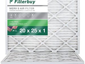 Filterbuy 20x25x1 Air Filter MERV 8 Dust Defense (4-Pack)